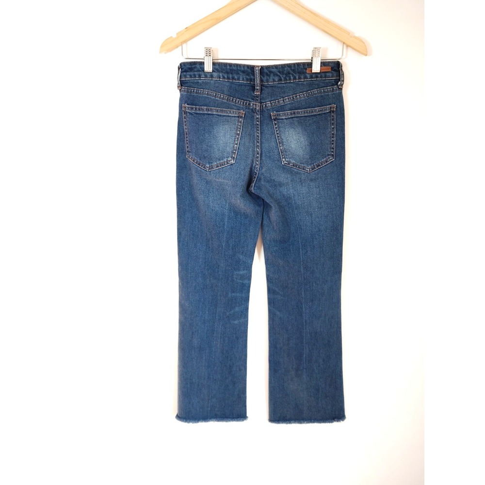 Anthropologie Pilcro and the Letterpress Medium Wash Flare Leg Jeans Fray Hem 25 - Picture 5 of 13